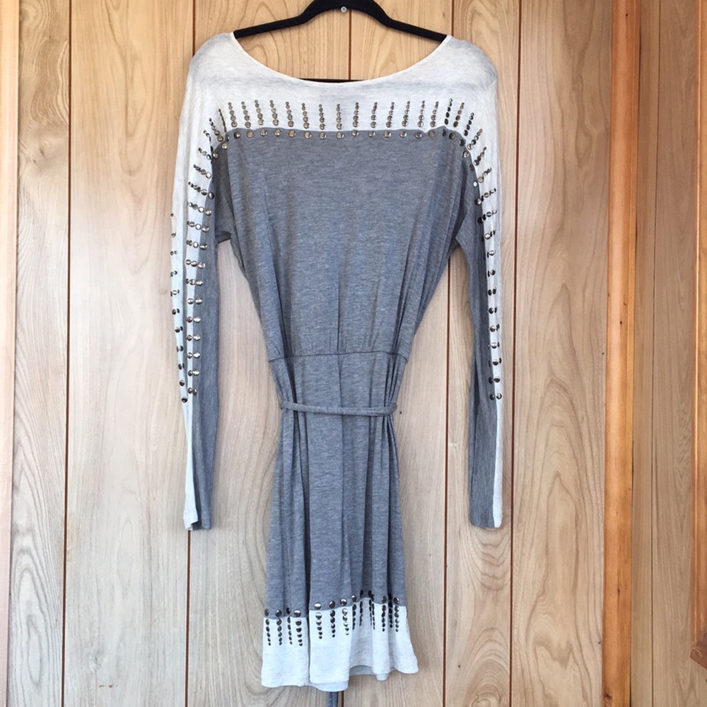 BCBGMaxAzria Long Sleeve Grey Dress